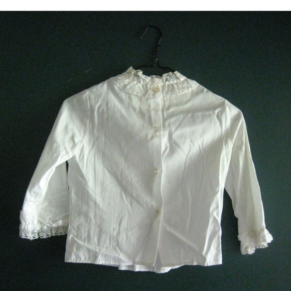 Vintage Girls Yellow & White Outfit w/ Blouse & Pleated Skirt, 1950's - Picture 4 of 5